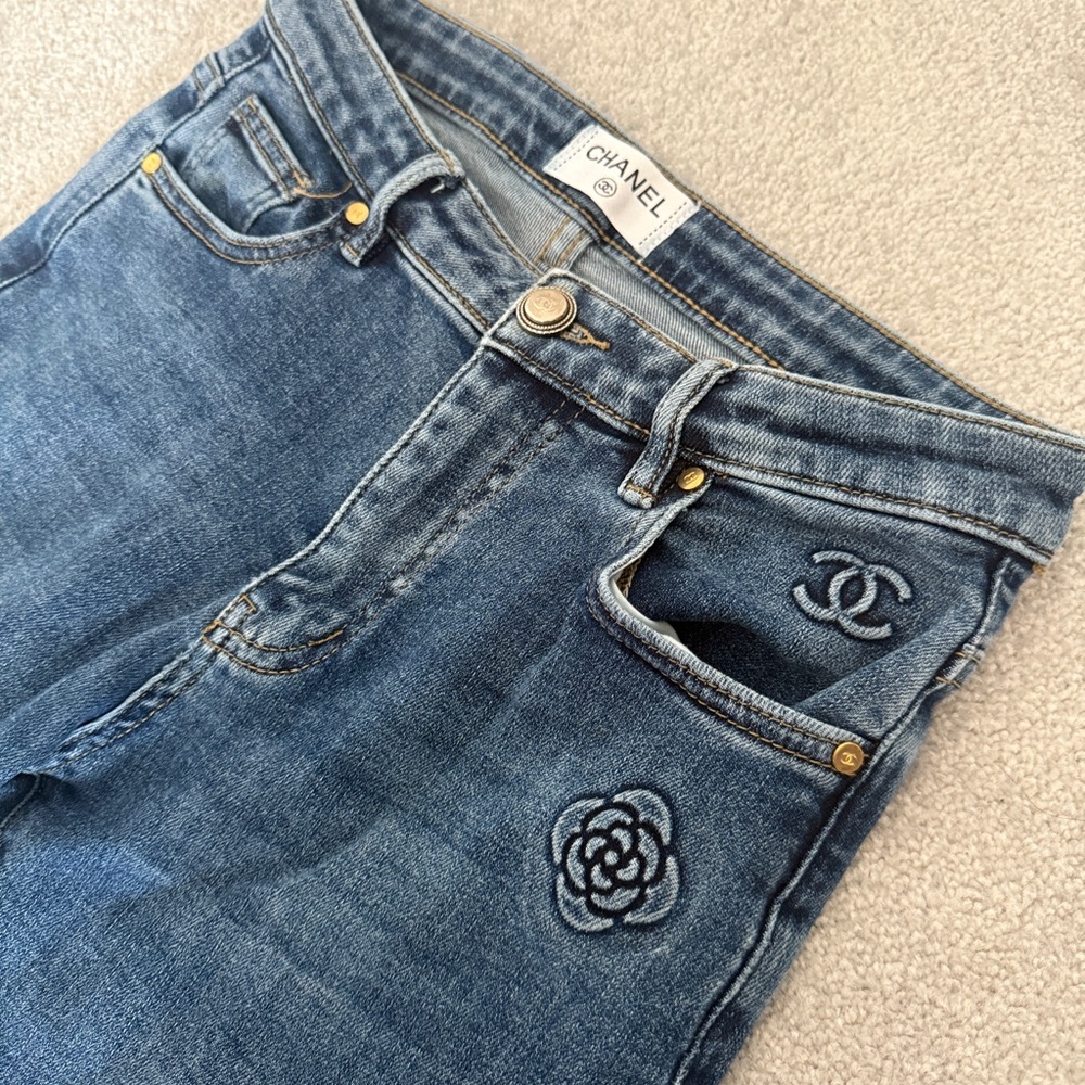 CHANEL Classic Blue Denim Jeans